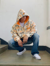 Men’s Pepe Jeans Ivory Orange Brown Khaki Digital Full Zip Hoodie NWT - $175.98 CAD