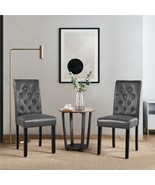 Dining Chair Set of 2 Chairs Modern Tufted Padded High Back Armless Acce... - £99.70 GBP