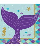 Mermaid Wishes Dessert Napkins Birthday Party Supplies 16 Per Package - $6.97 CAD
