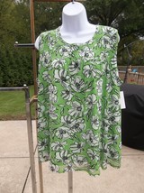 NWT HARPER 241 CUTE GREEN FLORAL TANK TOP 2X - £11.54 GBP