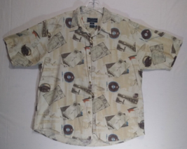 Field &amp; Stream Shirt Mens Extra Large Button Up Short Sleeve Fishing Print - £12.86 GBP