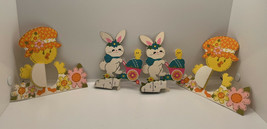 Vintage Hallmark Easter decor Rabbit and Baby Chicks Adorable See Photos - £9.56 GBP