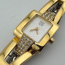 ESQ Swiss Quartz Watch E5245 Women Gold Tone Diamonds Analog New Battery 6.75&quot; - £51.44 GBP