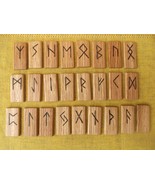 Rune set, Rune set on oak wood, Handmade runes, Runes, Viking runes, Han... - $46.88 CAD