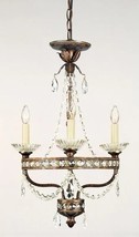 Quoizel Four Light Bulb Chandelier Contessa Bolivian Bronze Glass new op... - £473.72 GBP