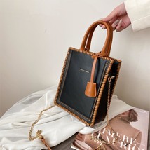 Tote Contrast color bag New High-quality PU Leather Women&#39;s Designer Handbag Cha - £23.47 GBP
