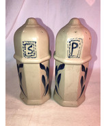 Stoneware Salt And Pepper Shakers Hand Painted Mint - $29.99