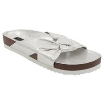 G.I.L.I. Women Slide Sandals Pearlia Size US 9M Silver Shimmer Fabric - £11.97 GBP