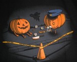 TeeFury Halloween YOUTH MEDIUM &quot;Crime Scene&quot; The Pumpkin Carver Did It B... - £10.55 GBP