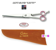 Geib Gator Buttercut LEFT HAND 8 1/2" Ball Tip CURVED SHEAR Scissor Pet Grooming - £156.47 GBP