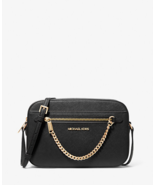 Michael Kors Jet Set Large Black w/ Gold Saffiano Zip Chain Crossbody Ha... - $131.30 CAD
