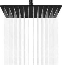 Rainfall Shower Head Matte Black 12 Inch Square Stainless Steel Rain Showerhead - $86.99