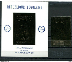 Togo 1971 Sc 780 a and 780 b Sheet+stamp  MNH Gold foil Napoleon 10904 - $39.60