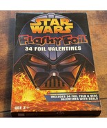 Valentines 34 Flashy Foil Star Wars Valentines Cards Fold and Seal NIB U... - £5.65 GBP