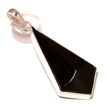 Natural Black Onyx Gemstone 925 Silver Overlay Handmade Designer Dagger Pendant - £10.99 GBP