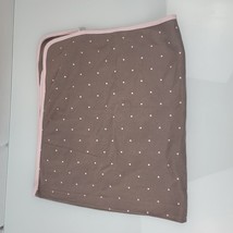 Carters Pink Brown Tiny Mini Polka Dot Circles Baby Girl Cotton Swaddle Blanket - £25.30 GBP