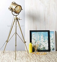 NAUTICALMART FLOOR STANDING CLASSICAL STEEL AND BRASS FINISH TRIPOD FLOO... - £154.97 GBP