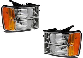 Headlights For GMC Sierra Truck 2007-2013 1500 2500 3500 Left Right Pair - £154.01 GBP