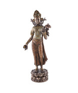 TARA STATUE 12&quot; Buddhist Goddess of Wisdom HIGH QUALITY Standing Bronze ... - $63.96