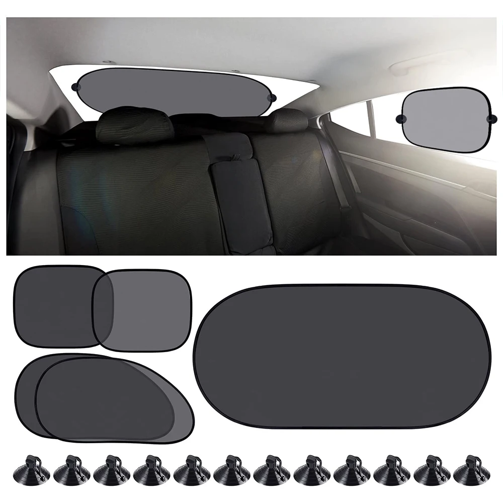 1/5PCS Car Window Sunshade Cover Sun UV Protection Auto Front Rear Black Window - £9.67 GBP+