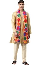 Indian Punjabi Boys Scarf Phulkari Dupatta Boys Gift Scarf Indian Wedding - $32.73