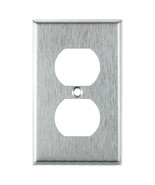 Brushed Stainless Power Outlet Cover Duplex Receptacle Wall Plate 1 FREE... - £12.57 GBP