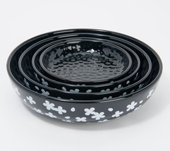 Temp-tations Fields of Flowers Set of 4 Bowls in Black - £155.81 GBP