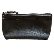 Dooney  &amp; Bourke Black Pebbled Leather Zippered Pouch Bag Clutch 3.5x7 - £22.02 GBP