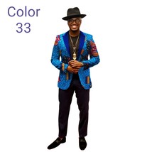 African Men Suit Casual Wear African wax printing Cotton clothing - £62.47 GBP