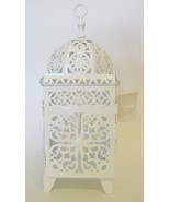Ornate White Metal Domed Lantern Romantic Accessory or Wedding - £27.51 GBP