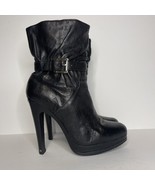 Michael Kors Black Boots Women&#39;s Sz 6M Slouchy Mid Calf Leather Lined Si... - $749.15 MXN