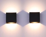 Led Wall Sconce Hardwired 10W, Set Of 2 Modern Wall Lamp Black, Up Down ... - $64.99