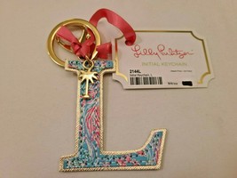 Lilly Pulitzer Printed Initial Keychain Letter L/Bag Charm Best Fishes New - £19.97 GBP