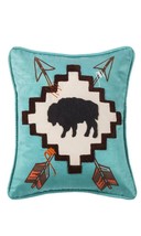 Cowgirl Kim Serape Turquoise Buffalo Pillow - £36.08 GBP