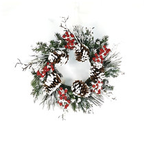 Snow Mixed Pine Berry Wreath 20&quot;D - $97.63