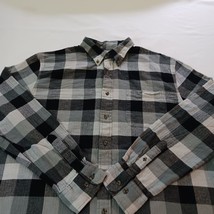 Saddlebred Classic Fit Button-Down Collar Men's Green Gray Flannel Shirt Size LT image 7