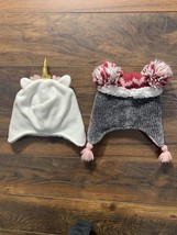 First Impresssion Hats Kids Girls Faux Fur Knit Penguin /Unicorn Beanie Fun Caps - £7.47 GBP