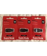 SanDisk Cruzer Blade 64GB USB 2.0 Flash Drive- SDCZ50-064G-B35 ( Lot of 3 ) - $37.96 CAD