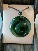 Beautiful New zealand design Jade Circle/Koru large pandent / necklace 38mm - £148.90 GBP