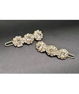 Vintage Fashion Rhinestone Floral Set of Hair Clips Barrettes - $14.84