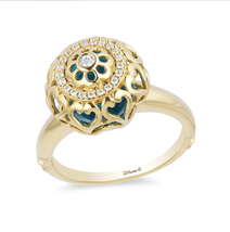 1/10 CTTW Diamond and Swiss Blue Topaz Jasmine Fashion Engagement Wedding Ring - £39.50 GBP