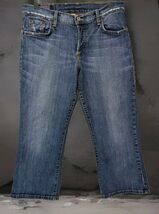 Lucky Brand Womens Jeans Easy Rider Crop Size 10x30 Denim Blue Button Fly - $16.82