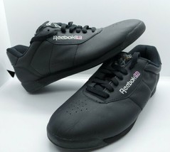 Reebok Fantasy 2 Classics Aerobics Black Leather Shoes US 8 Vintage 90s 2-8229 - £23.87 GBP