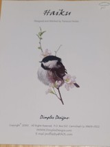 Dimples Designs HAIKU Cross Stitch Chart Terrence Nolan bird, chickadee, blossom - £14.04 GBP
