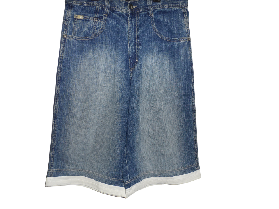 Southpole Men&#39;s Premium Core Vintage Jeans Shorts Dark Blue Size 34 Rare... - $56.99