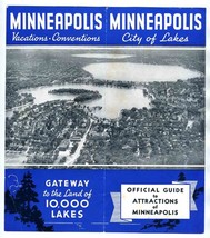 Minneapolis City of Lakes Brochure Official Guide to Attractions 1934 - £38.18 GBP