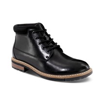 Alfani Men Plain Toe Lace Up Chukka Boots Gordon Black Leather - £22.50 GBP