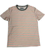 Eddie Bauer Boy&#39;s Striped Short Sleeve Shirt, GREEN-WHITE-RED, M (10-12) - £13.41 GBP