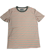 Eddie Bauer Boy&#39;s Striped Short Sleeve Shirt, GREEN-WHITE-RED, M (10-12) - £12.58 GBP