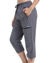 VAYAGER Womens Hiking Capri Pants Grey Sz XXL  Loose-Fit with Zipper Poc... - £21.99 GBP